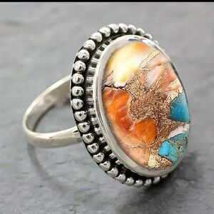 Bohemian Chic Oval Colorful Resin Ring